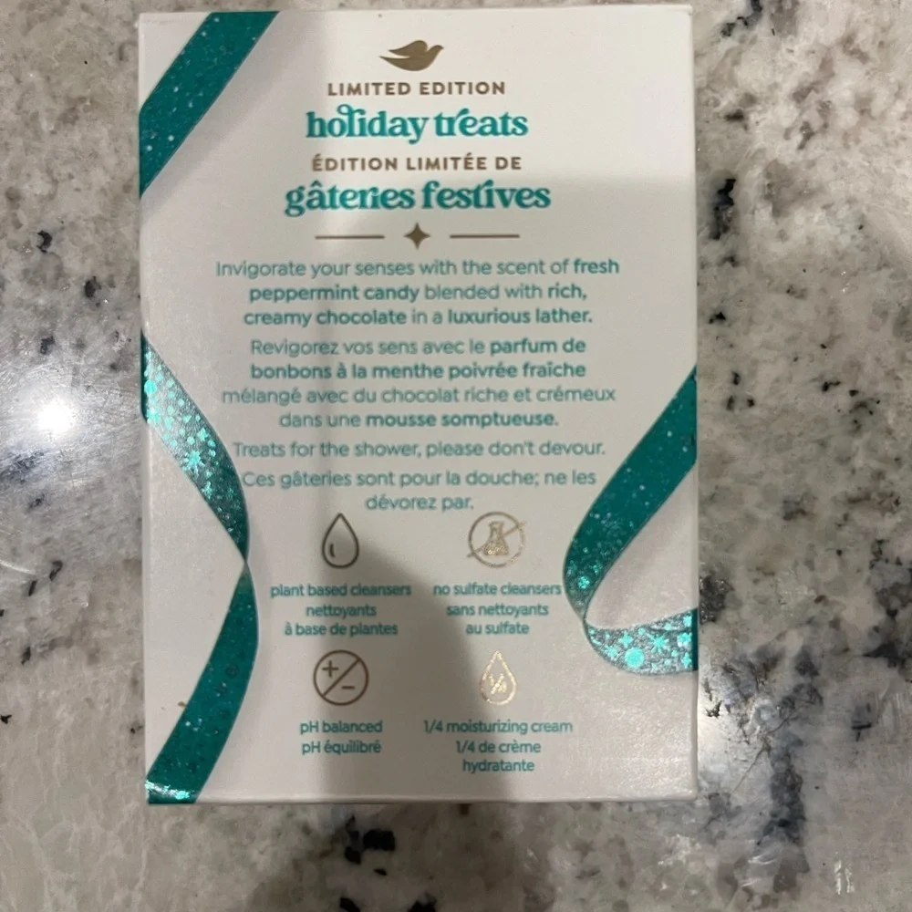 Dove Limited Edition Holiday Treats Beauty Bar Soap, Peppermint Bark 5 Oz